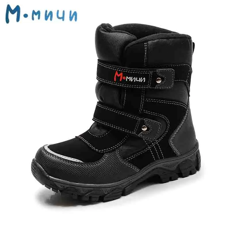 MMnun/зимние ботинки для детей, детская обувь для девочек, Нескользящие походные ботинки, теплые зимние ботинки для девочек, Размер 27-32 ML9808 - Цвет: ML9756K-1