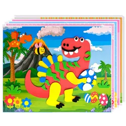 1/4/8/16 pces 3d eva espuma adesivo jogo de quebra cabeça diy dos desenhos animados animais aprendizagem educação brinquedos para crianças multi padrões estilos