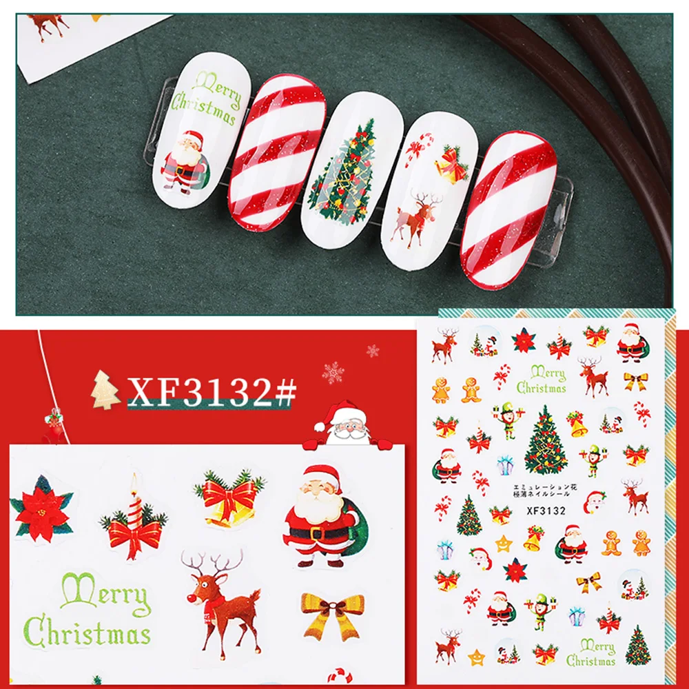 3D наклейки для дизайна ногтей на Рождество и год 3D наклейки для ногтей s для ногтей модный дизайн наклейки клей Маникюр для украшения ногтей - Цвет: 05