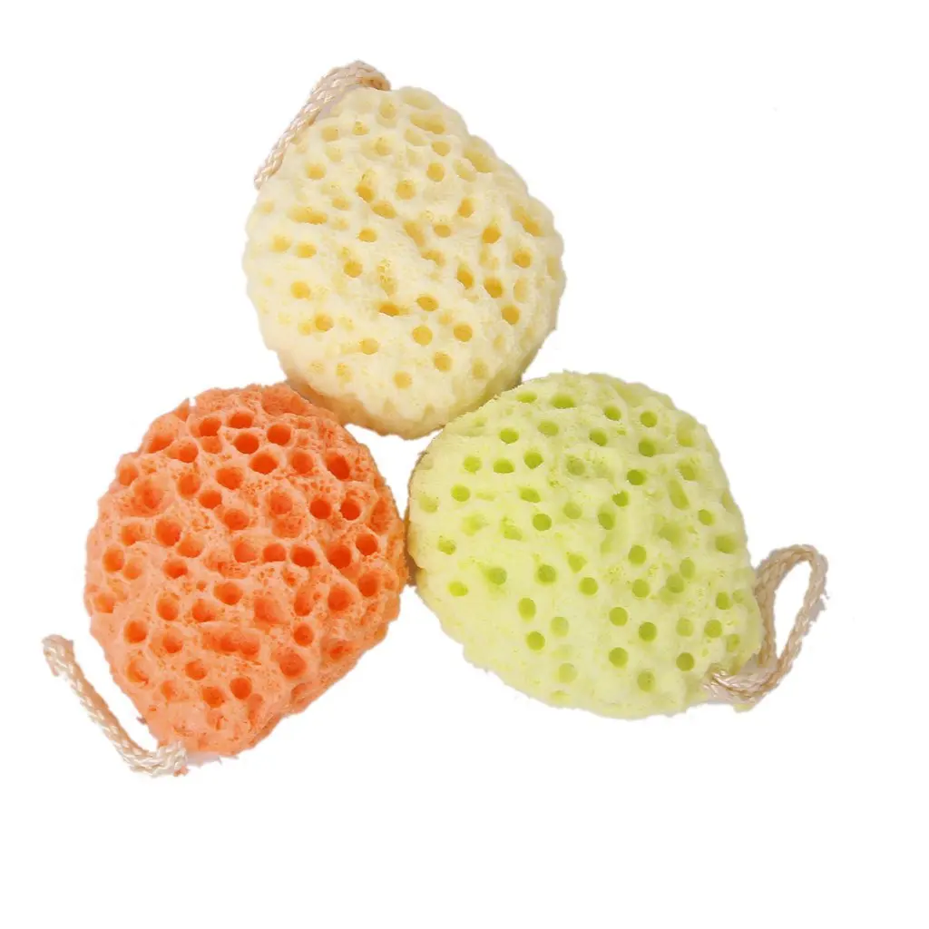 Bath Shower Exfoliator Body/Face Washing Cleansing Pad Sponge Cosmetic Washing Puff Orange