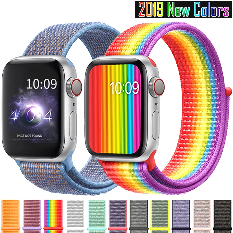 Нейлоновый ремешок для наручных часов Apple Watch Series 5/4/3/2/1 38 мм 42 мм из мягкой дышащей ткани сменный ремешок Спортивные петли для наручных часов iwatch, браслет, 40 мм 44 мм