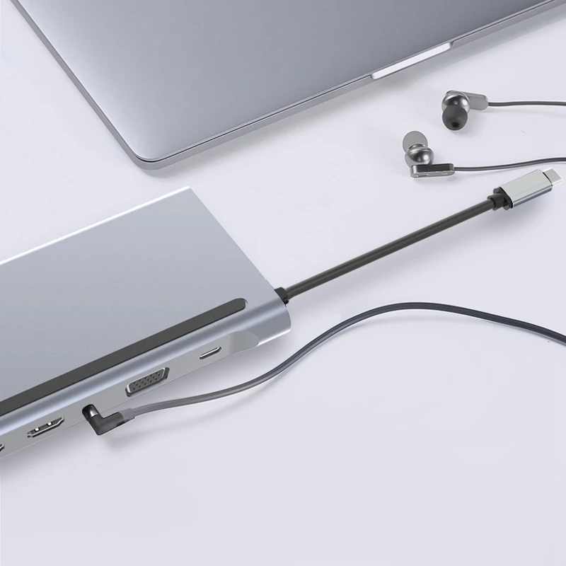12 в 1 USB Type C концентратор адаптер для ноутбука Док Станция HDMI VGA RJ45 PD HP Lenovo