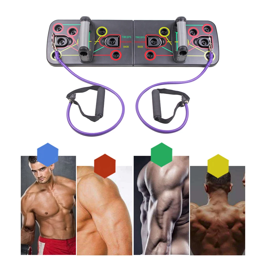 9 in 1 Fitness Push Up Rack Boards Push up Stands Body Muscle Trainer with Pull Rope Home Gym Workout Tool Fitness Equipment