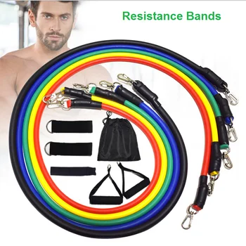 

11Pcs/Set Latex Resistance Bands Crossfit Training Exercise Yoga Tubes Pull Rope Rubber Expander Elastic Bands Fitness with Bag