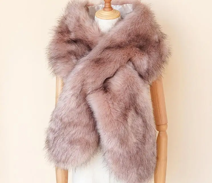 elegant royal pink I2U Ланч очень большой высшего качества женский воротник из искусственного меха шаль из искусственного меха шарф обертывание вечернее пальто для холодной зимы - Цвет: elegant royal pink