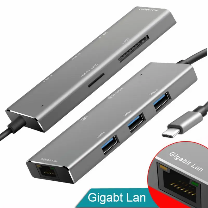 Горячая USB C из алюминиевого сплава для Hdmi VGA Ethernet адаптер многофункциональный концентратор 4K HD USB 3,0 концентратор док-станция