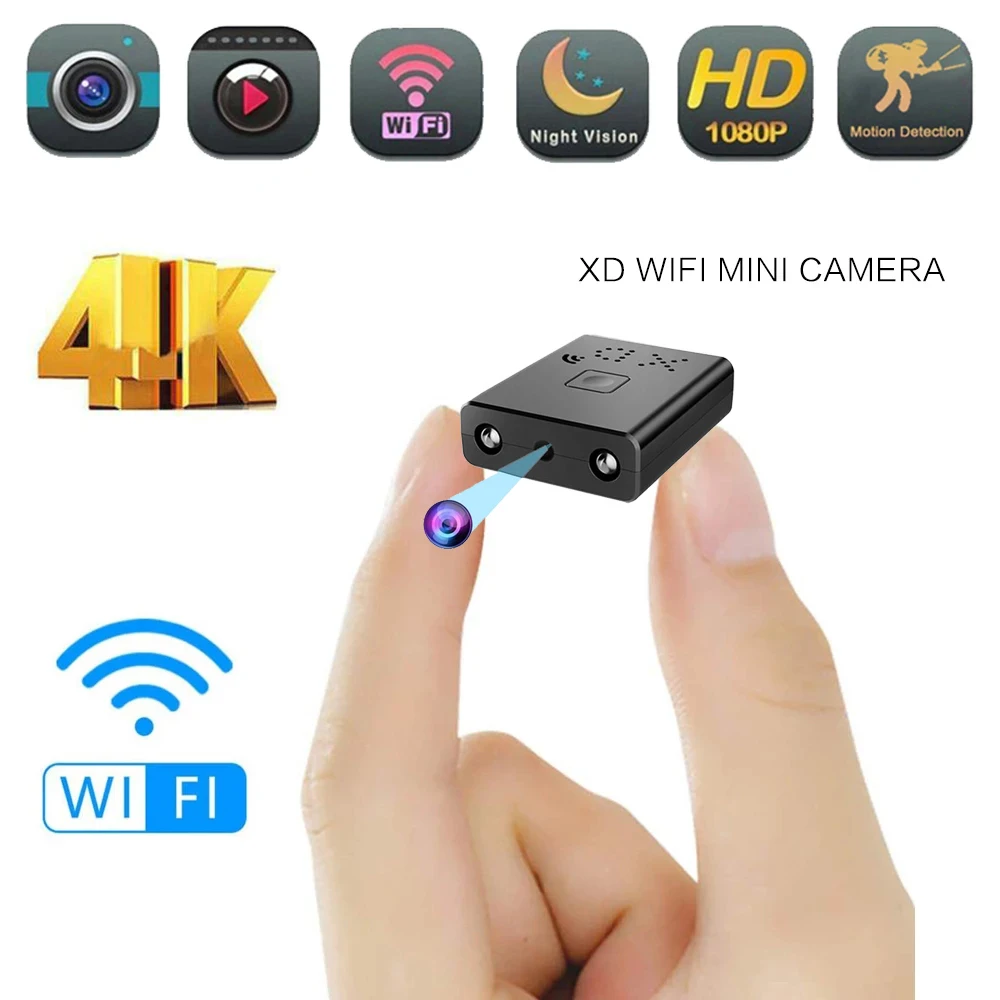Mini câmera wifi hd 4k 1080p câmera de segurança em casa filmadora visão noturna micro câmera secreta detecção movimento gravador voz vídeo