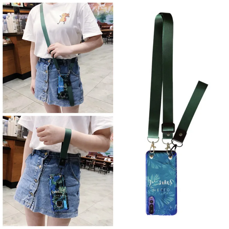 

cute plant leaf Crossbody chain strap phone case for samsung S10 s9 s8 plus s10e lite s7edge note9 NOTE8 A8S A9S note10 plus pro