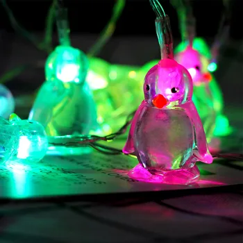 

Easy Install Wedding Battery Operated String Light Party Living Room Gift Window Penguin Shape Fairy Festival 10LEDS Wall