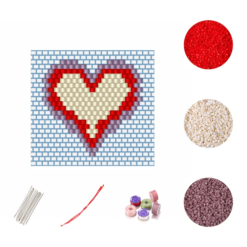 

FAIRYWOO Goth Heart Bracelet Kit Miyuki Beaded Fashion Design Bangles Handmade Accessories DIY Making Charms Kit Gifts Wholesale