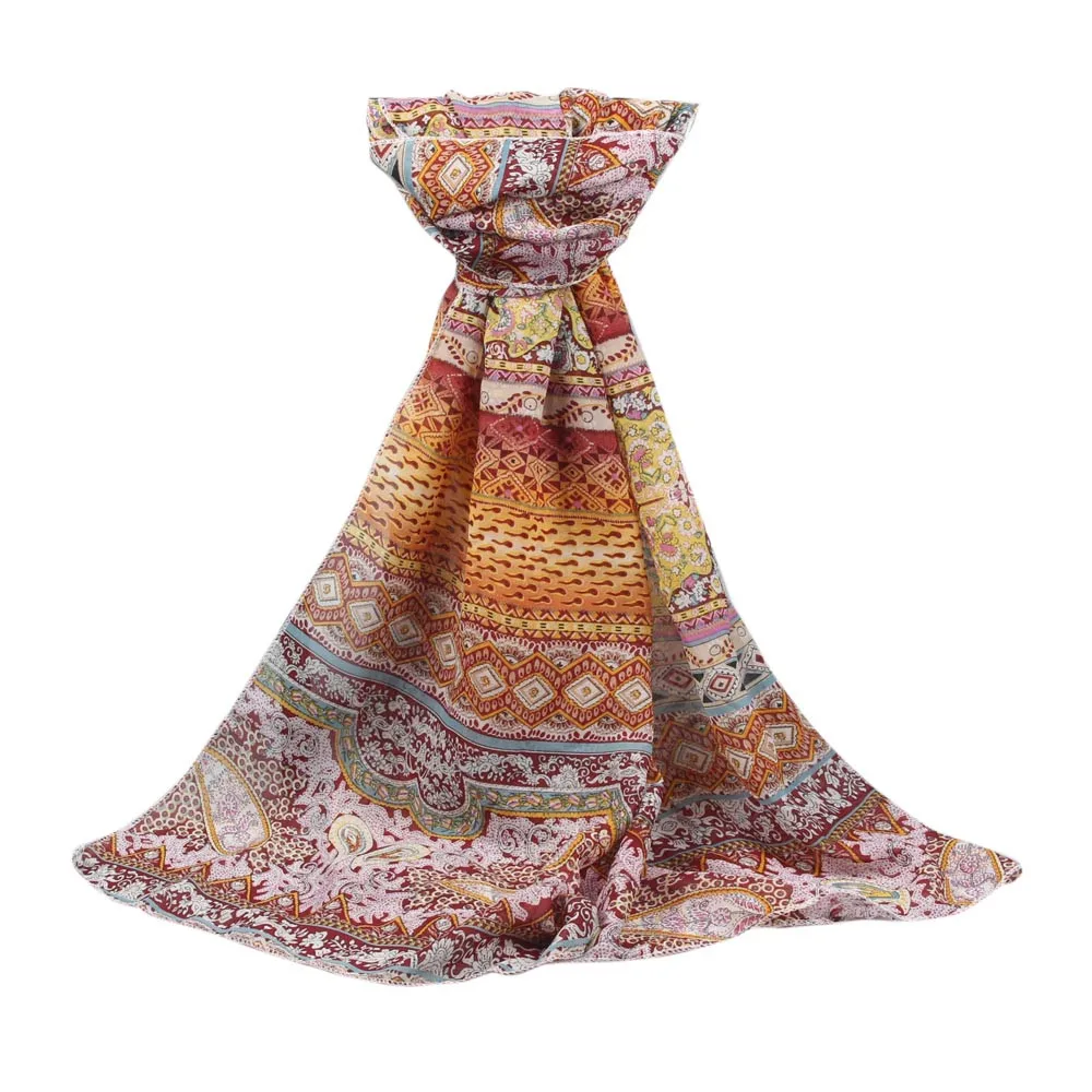 

2020 new autumn Winter Women's Long Soft Wrap Shawl Chiffon Print Scarf Hair / Head Scarves Women bandana Elegant Scarf#927