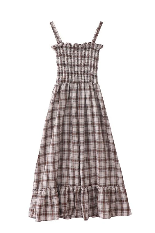 Летнее женское платье 2020 модное Повседневное сексуальное клетчатое на