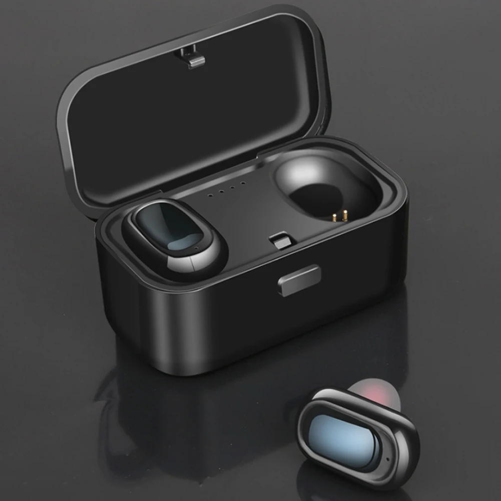 Invisible With Charging Box Portable Lightweight Deep Bass Mini Wireless Music Battery Powered Bluetooth Earphone Multifunction