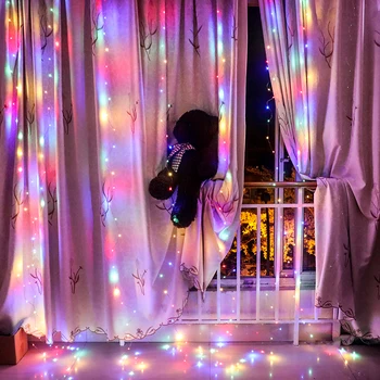 

GFLAI 3M Usb Power Remote Control Indoor LED Curtain Fairy String Lights For Wedding Home Window Party Decoration