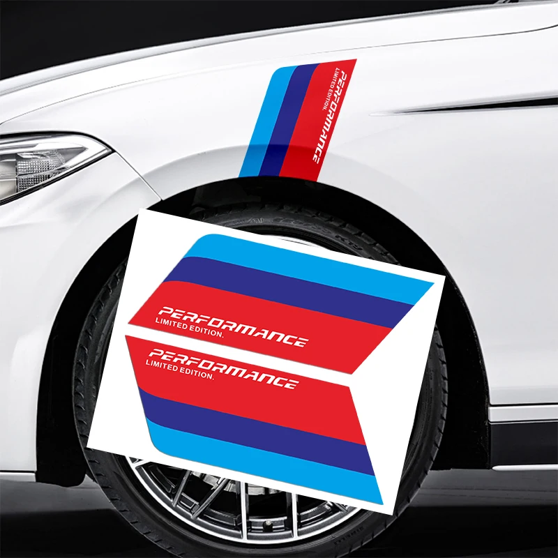 

2pcs Car styling Stripes Car Sticker Tricolor Body sticker For ALL BMW Models X1 X3 X5 X6 1 3 5 6 7 Series Car Accessories