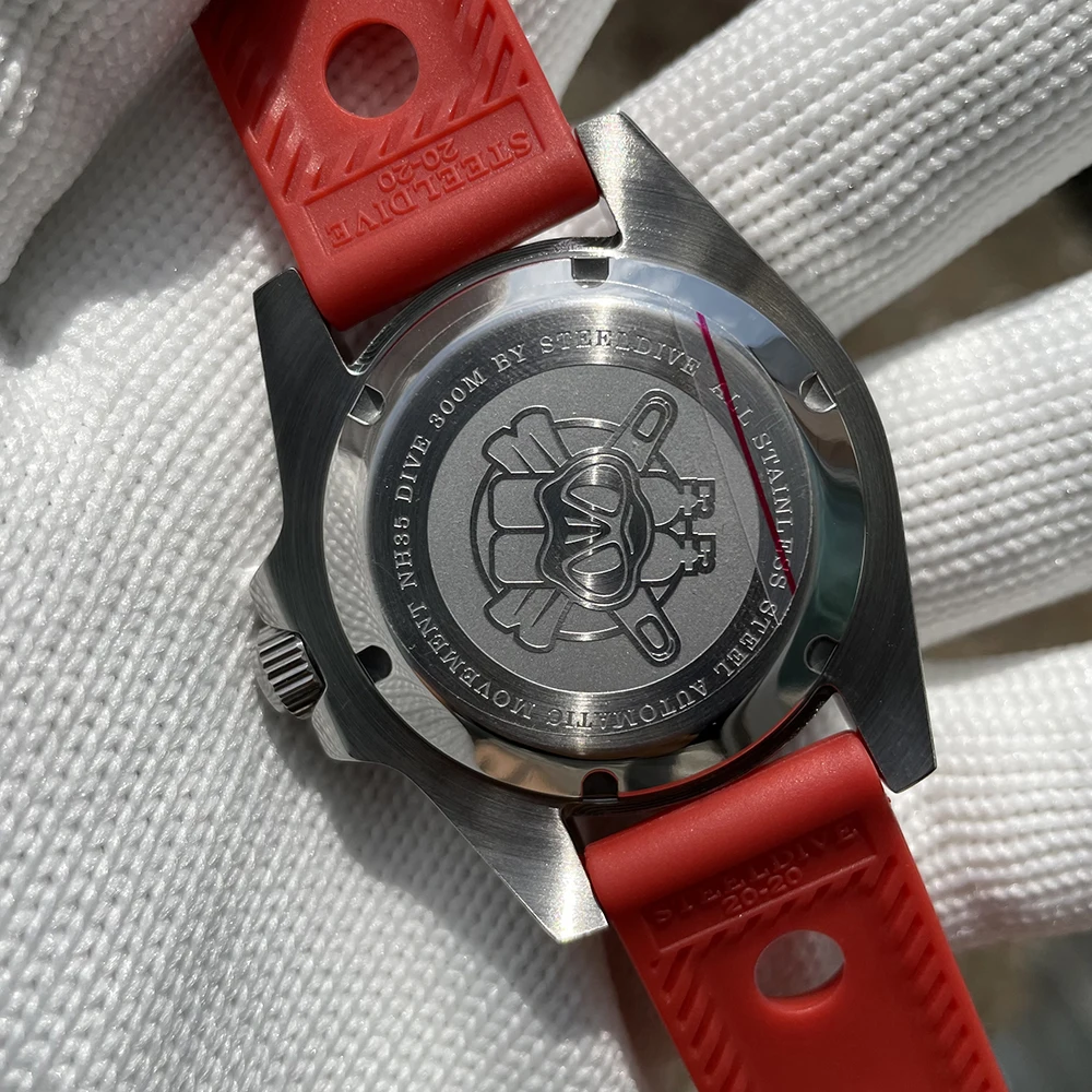 Mechanical Watch Diver Watch STEELDIVE SD1953 Stainless Steel Two-Tone Dial NH35 Watch For Men