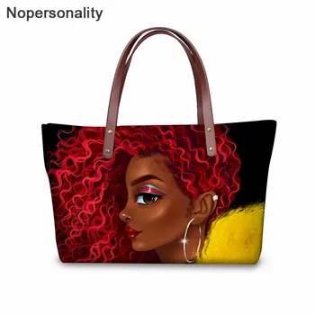 

Nopersonality Black Art Afro Prints African Girls Large Women Shoulder Bag Daily Purse Bags Ladies American Handbags Tote Bags