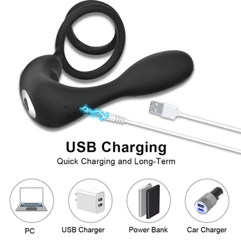 Wireless Prostate Massager Vibrator for Men Male Penis Rings Cock Ring Delay Ejaculation Anal Plug Sex Toys for Adult 18 3