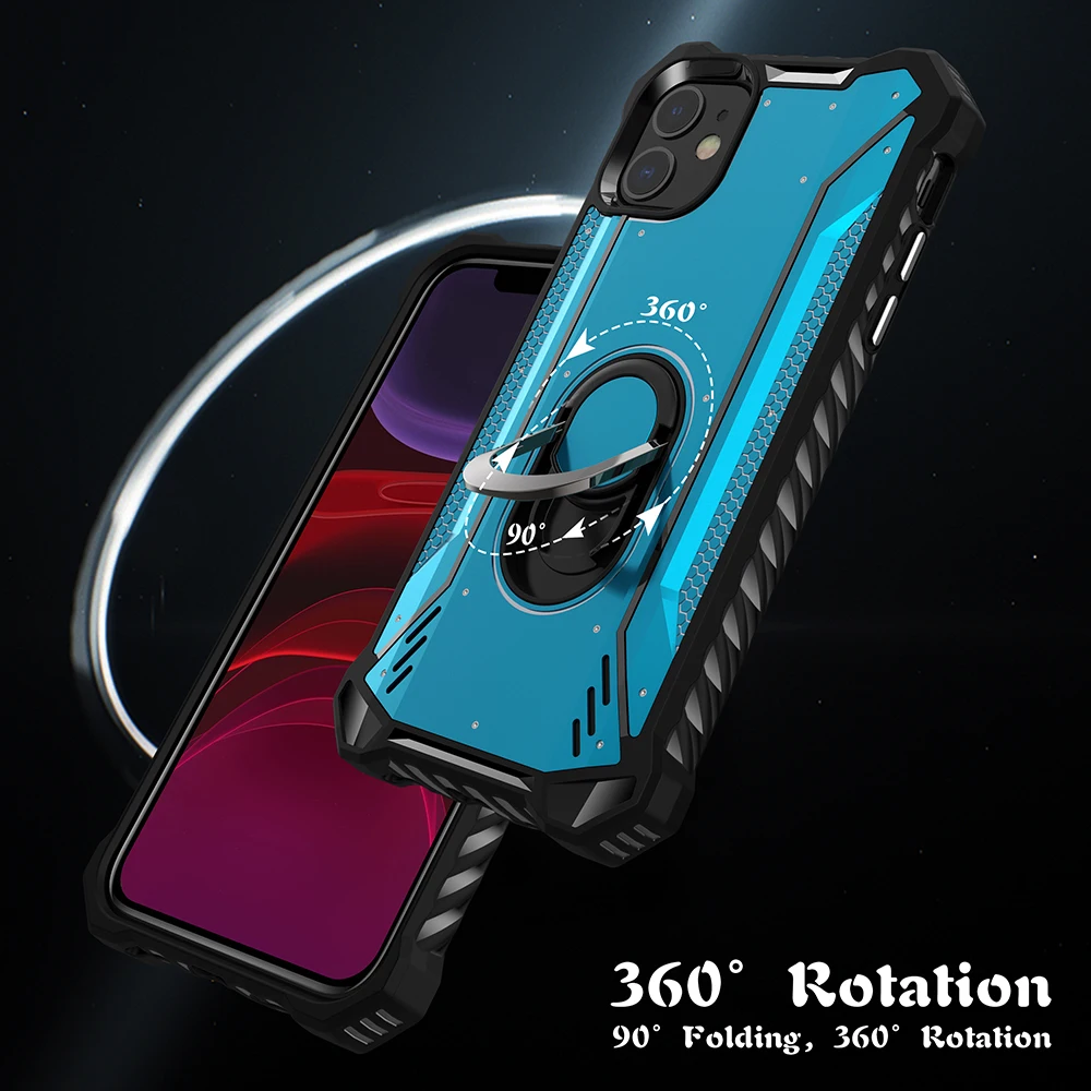 Защитный чехол для Iphone 11 Pro Max, металлический чехол с литинмовым покрытием, мягкий чехол из ТПУ для Iphone X XR XS, магнитный автомобильный чехол с кольцом