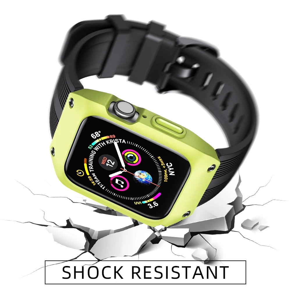Для серий 2/3 Ремешки для наручных часов iWatch Apple Watch 5 4 44 мм 40 мм силикон 42 мм 38 мм браслет ремешок и чехол Сменные аксессуары