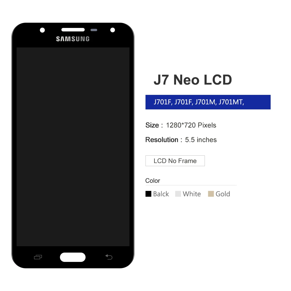ЖК дисплей 5 дюйма для SAMSUNG Galaxy J7 Neo J701 J701F J701M J701MT сенсорный экран в сборе запасные