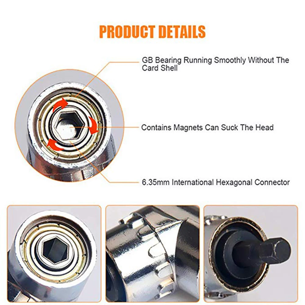 magnetic driver drill set 105degree right angle screwdriver bit adapter precision 1/4|Сверла| |