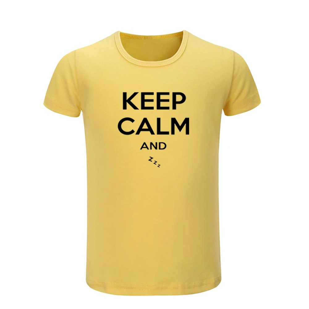 Zzz/Детские футболки с рисунком «Keep Calm And Love Me Sleep» Детские футболки с рисунком Рождественский подарок с короткими рукавами для мальчиков и девочек - Цвет: JeKY113D