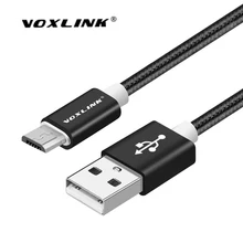 VOXLINK Micro USB кабель с нейлоновой оплеткой 1 м/2 м/3 м Синхронизация данных USB кабель зарядного устройства для samsung htc LG huawei xiaomi кабели для телефонов Android
