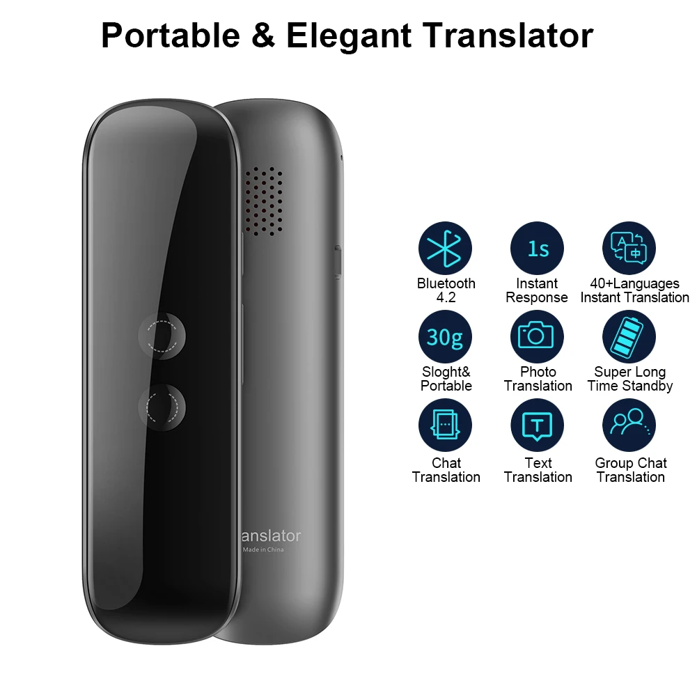 G5 умный голосовой переводчик портативный перевод Bluetooth мгновенный автономный перевод для путешествий