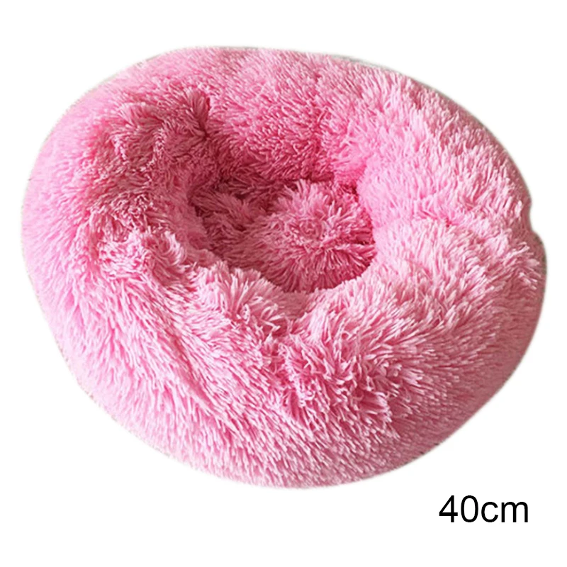 Light Pink Кровать для домашних животных, собак, кошек, теплая мягкая плюшевая кровать, успокаивающее гнездо, круглый коврик с пончиком, JAN88 - Цвет: Light Pink