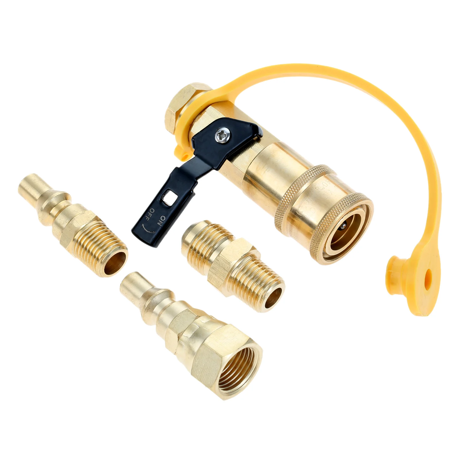 1/4 Propane Quick Connect Adapter Kit Convert Gas BBQ Grill Heater Appliance with 3/8 Male Flare Fitting to Pressure Regulator