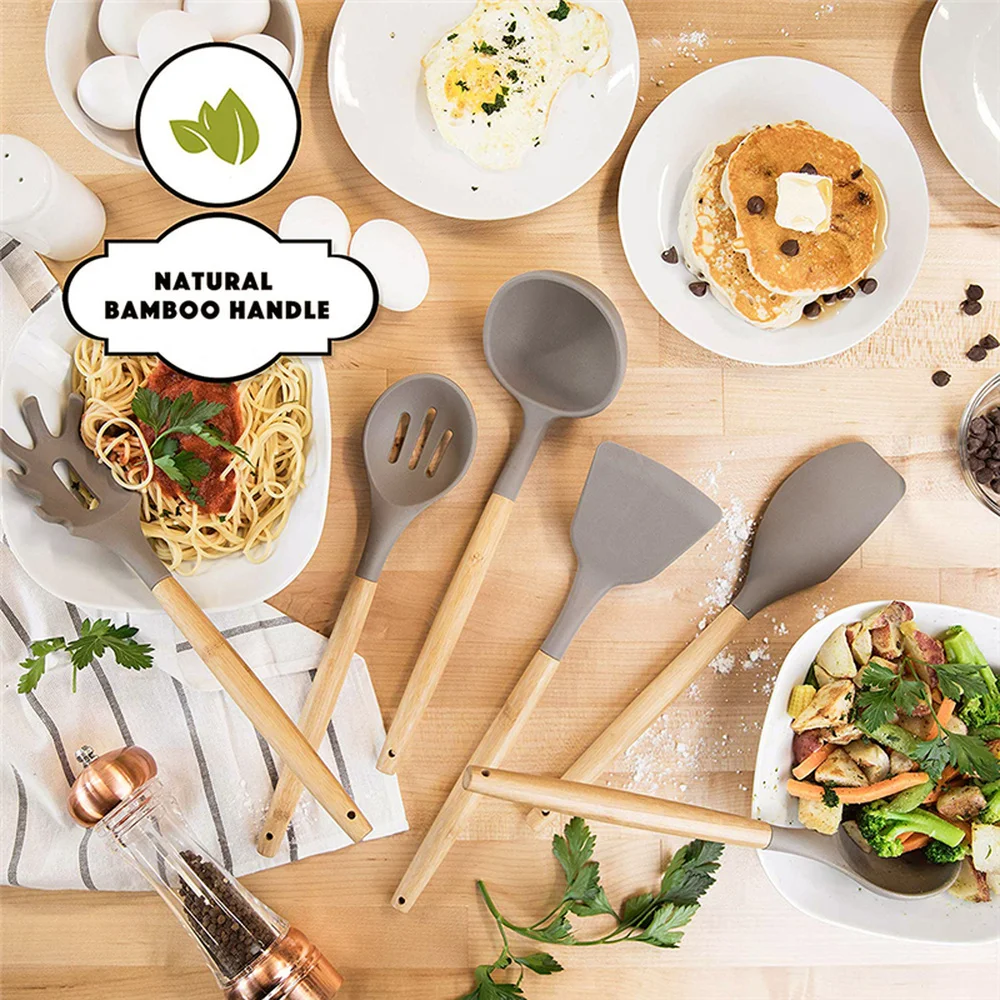 Силиконовая кухонная утварь 1 шт. кухонные инструменты лопатка щипцы ложка для
