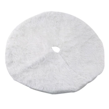

New Year Home Outdoor Decor Event Party Tree Skirts Creative White Plush Christmas Tree Skirts Fur Carpet Xmas Decoration