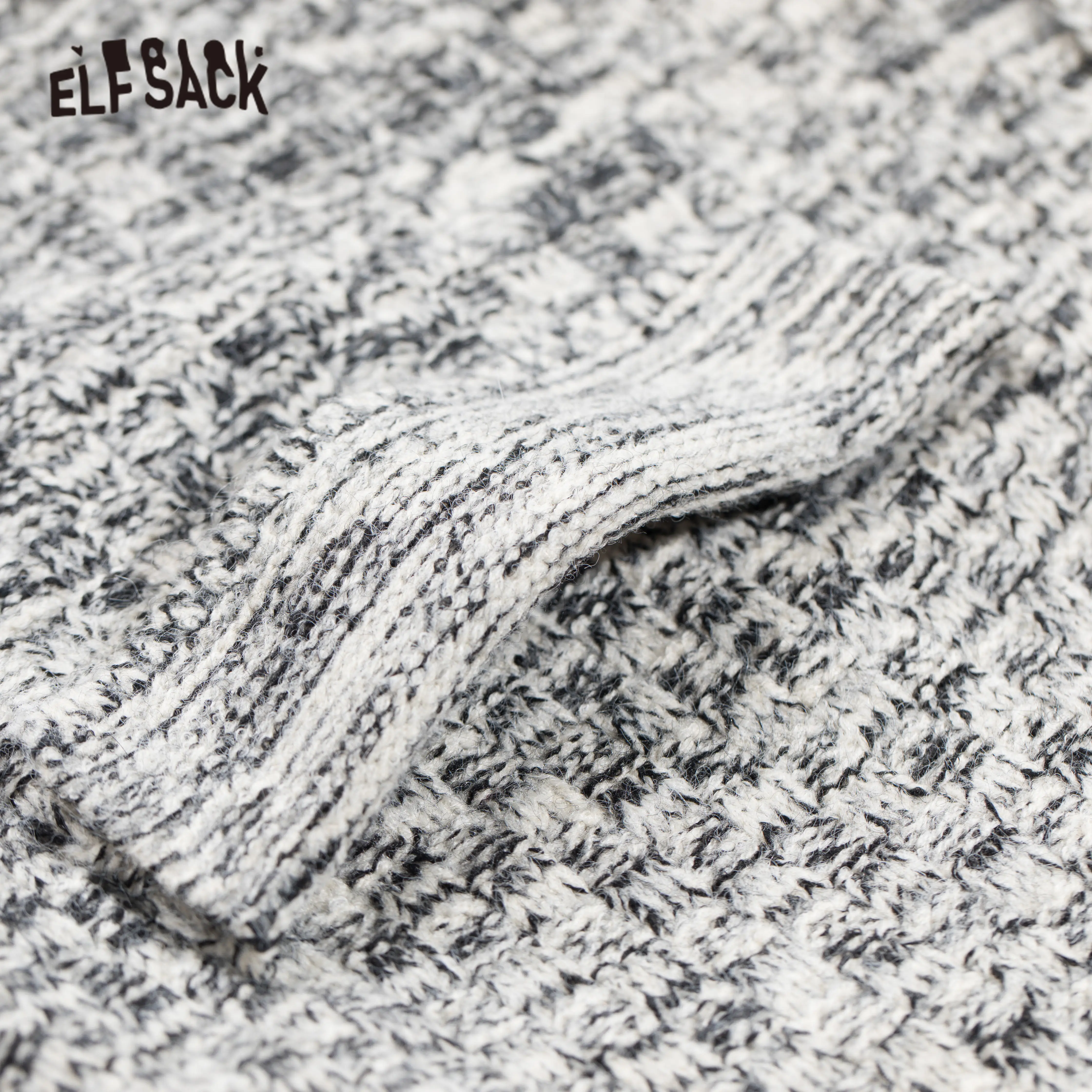 Женский однобортный трикотажный кардиган ELFSACK темно серый однотонный