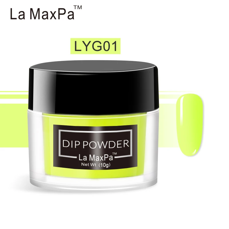LYG01 La MaxPa погружающаяся яркая неоновая акриловая пудра 10 г флуоресцентная пудра неоновый пигмент долговечная неоновая пудра для украшения ногтей - Цвет: LYG01