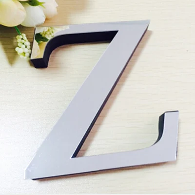 Z Новые акриловые зеркальные 3D DIY наклейки на стену английские буквы украшение для дома творческая личность особенная - Цвет: Z