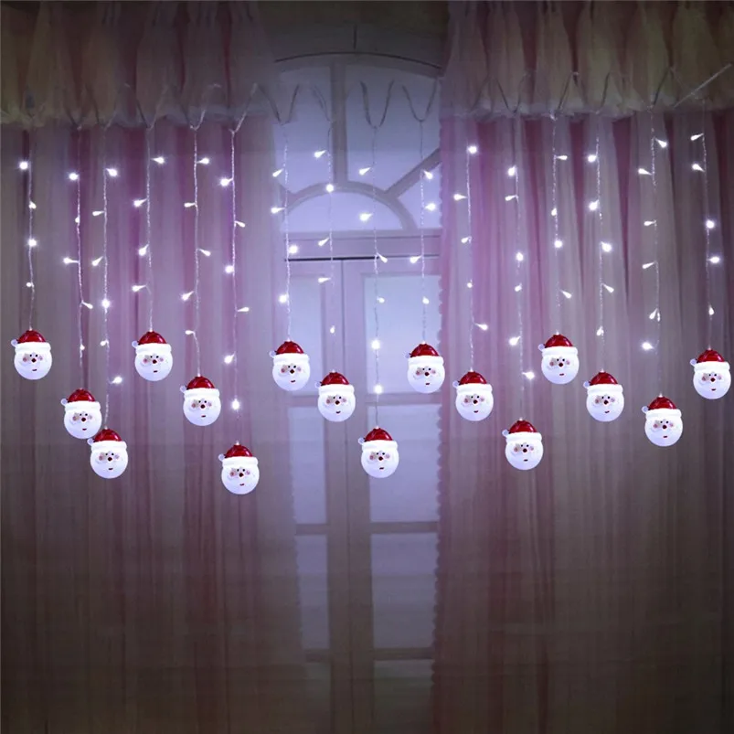 Christmas Santa Claus Garland Light Outdoor 3.5M Led String Lights Battery Window Curtain Fairy Luces Led Decoracion 40OCT2107