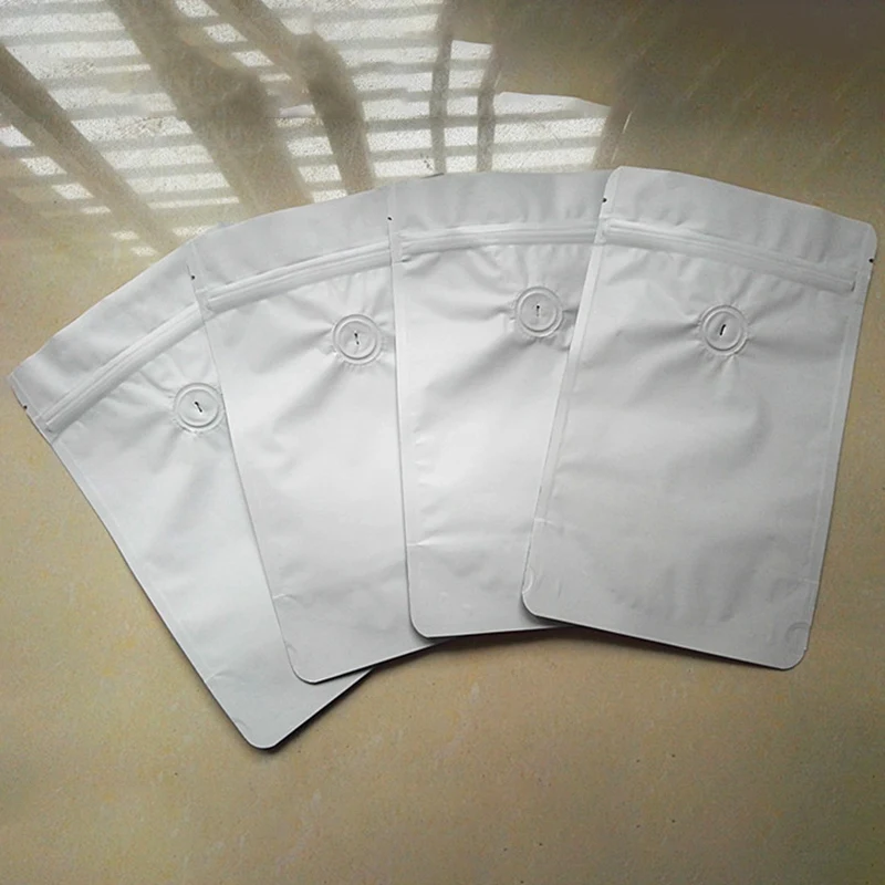 Promotion! 50Pcs Matt Aluminum Foil Coffee Valve Ziplock Bag Vertical Aluminum Foil Coffee Bean One-Way Exhaust Valve Bag Packag