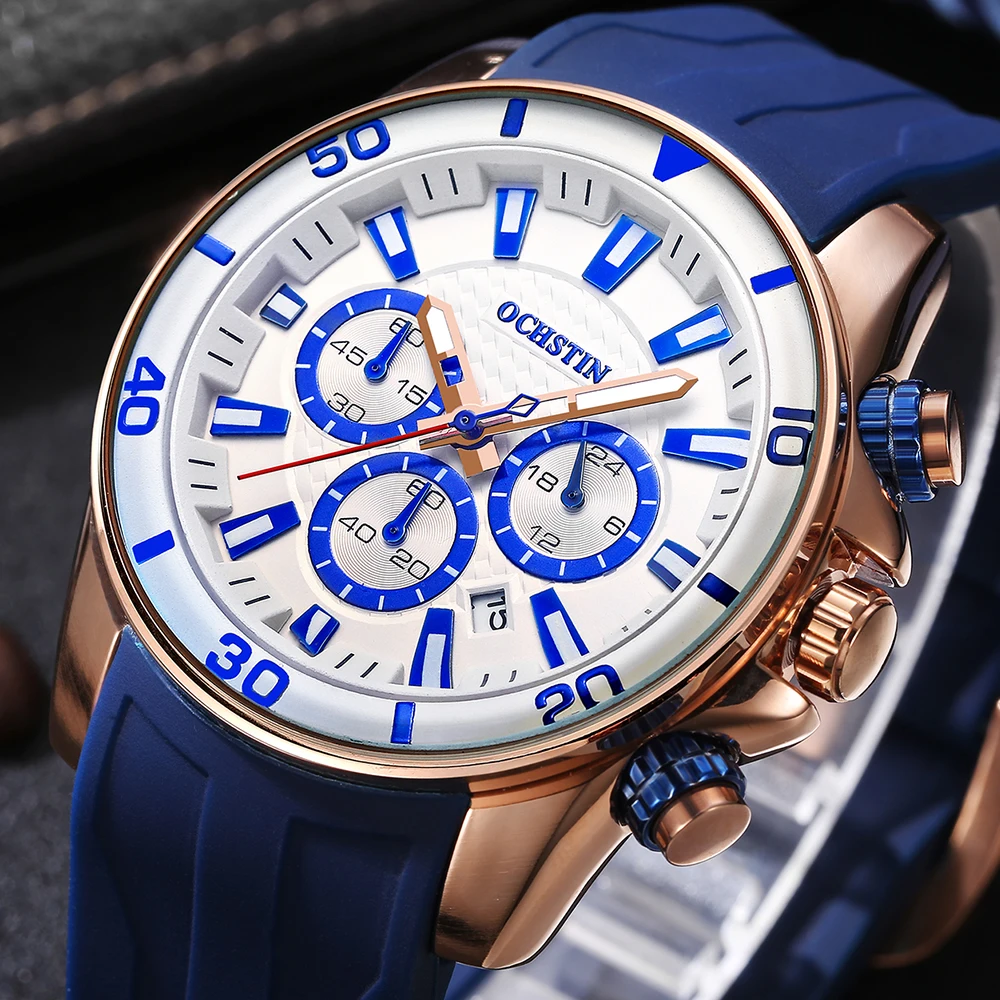 OCHSTIN 2022 Top Brands Mens Watches Sport Chronograph Male Fashion Quartz Wrist Watch Waterproof Clock Relogio Masculino