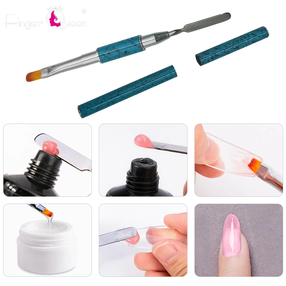 1 шт., двойная головка для дизайна ногтей, акриловая УФ-полигелевая ручка для наращивания, кисть для рисования, полигелевая палочка для удаления шпателя, инструмент для маникюра