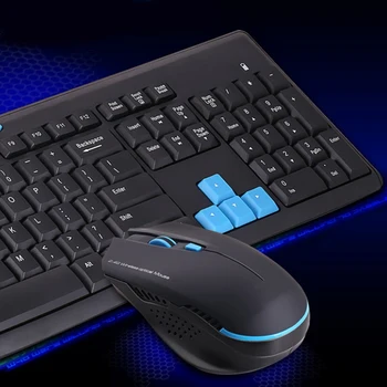 

Waterproof Gaming Keyboard with Mouse Mix Light 2.4GHz Wireless Gaming Keyboard & Mouse Set for Laptop Desktop PC 2.4G 1600 DPI