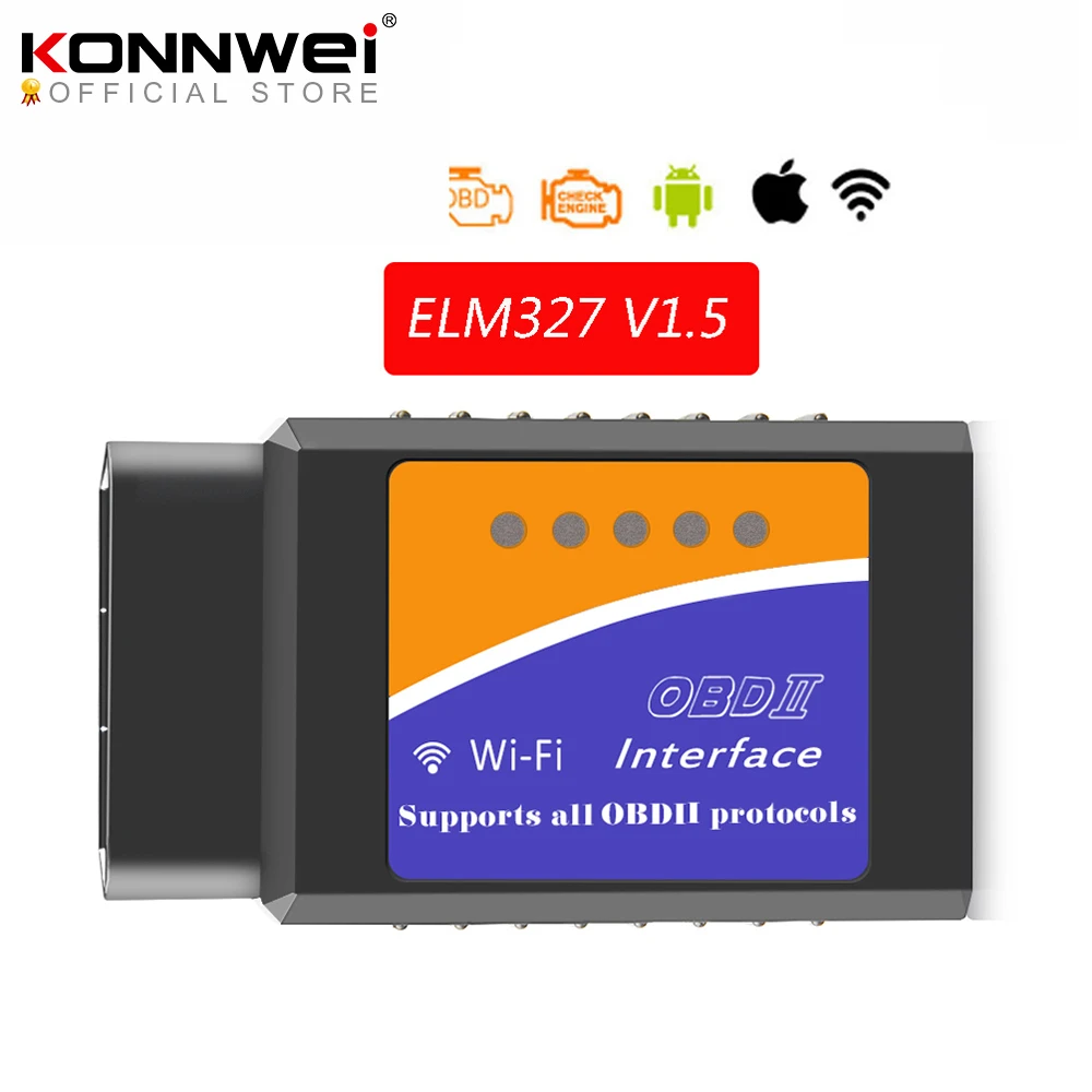 Сканер OBD2 WIFI ELM327 V 1 5 Для iPhone IOS автоматический сканер OBDII OBD 2 ODB II ELM 327 V1.5 ODB2