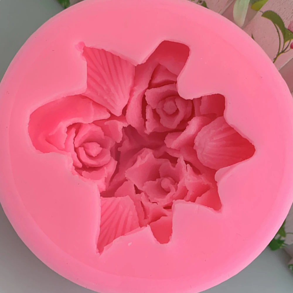 Силиконовая 3D форма розы глина форма для фонданов, шоколада DIY кухня для выпечки и тортов украшения автомобиля Ароматизированная штукатурка плесень