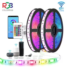 ColorRGB ,LED Strip Lights, WIFI SMD5050 Work with Alexa Google Assistant Phone APP Dimmable color