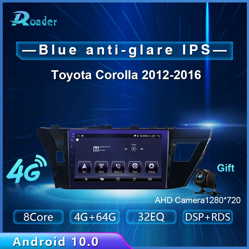 Автомобильный мультимедийный плеер Roader Android 10 0 автомобильный DVD-плеер для Toyota