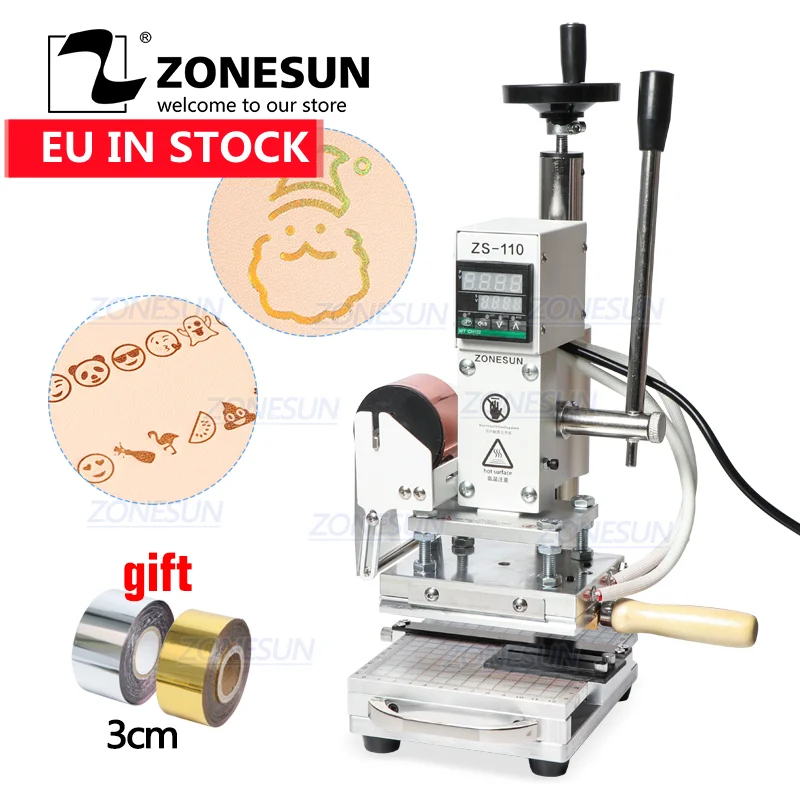 cheap!!!- ZONESUN ZS-110 Adjust Height Leather Hot Foil Stamping
Machine Slideable Workbench Embossing Bronzing Leathercraft Tools DIY