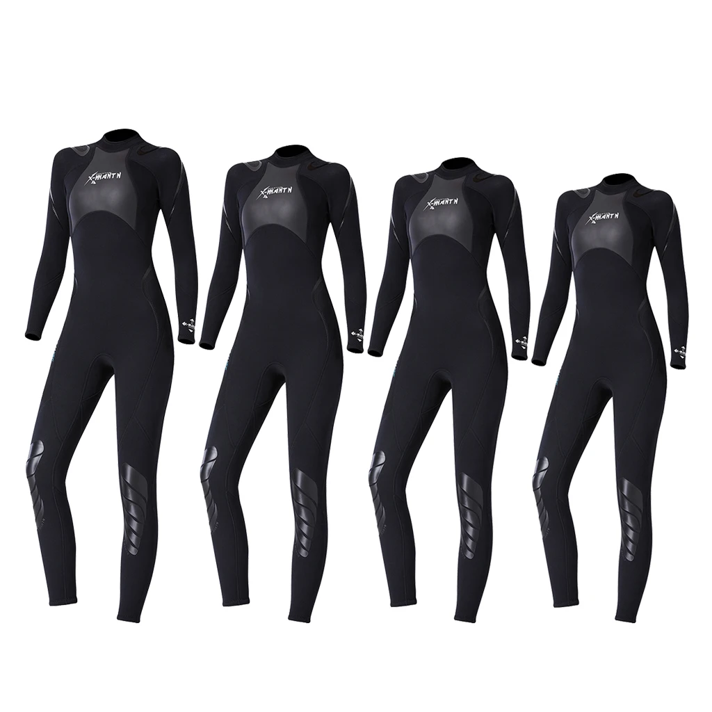 

3mm Neoprene Wetsuit, Women Full Suit Scuba Diving Surfing Swimming Thermal Swimsuit Rash Guard - S-XL