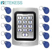 Retekess T-AC04 ip68 à prova dip68 água de metal rfid porta controle acesso teclado silicone porta entrada segurança leitor rfid 125khz em cartão