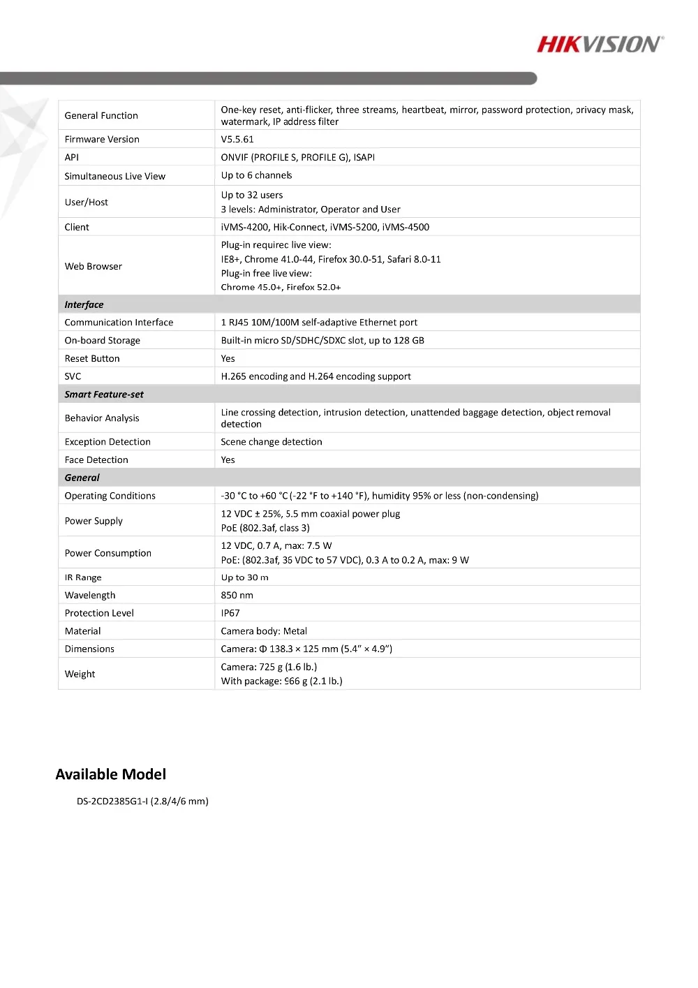 Оригинальная ip-камера Hikvision, DS-2CD2385G1-I, 8MP, сетевая CCTV камера, CCTV, POE, WDR, слот для sd-карты H.265