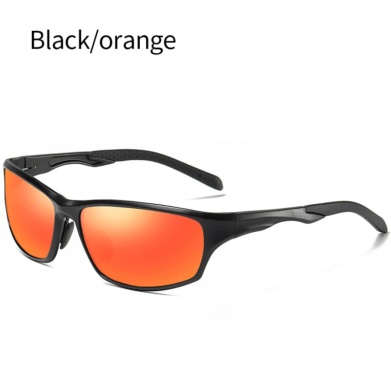 BLACK ORANGE Q · VISELD поляризационные солнцезащитные очки для мужчин, алюминий, магний, металл, прямоугольные зеркальные солнцезащитные очки, UV400, высокое качество, для вождения, Lunette - Цвет линз: BLACK ORANGE